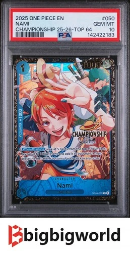 One Piece Card Game Nami OP09-050 Championship 25-26 Top 64 PSA10 Gem Mint