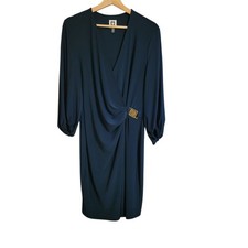 Anne Klein Midi Dress 12 Long Sleeve Office Career