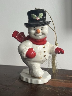 Belleek Living Holiday Collection Eislaufen Schneemann Christbaumschmuck