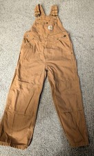 Carhartt Kids Bib Overalls OX8603-B Brown Duck Canvas 100 Cotton Boys Size 7