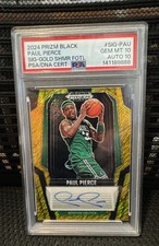2024-25 Panini Prizm Black - auto Paul Pierce #SIG-PAU Gold Prizm /10 PSA 10