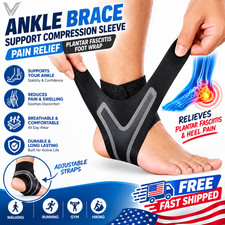 Ankle Brace Support Compression Sleeve Pain Relief Plantar Fasciitis Foot Wrap