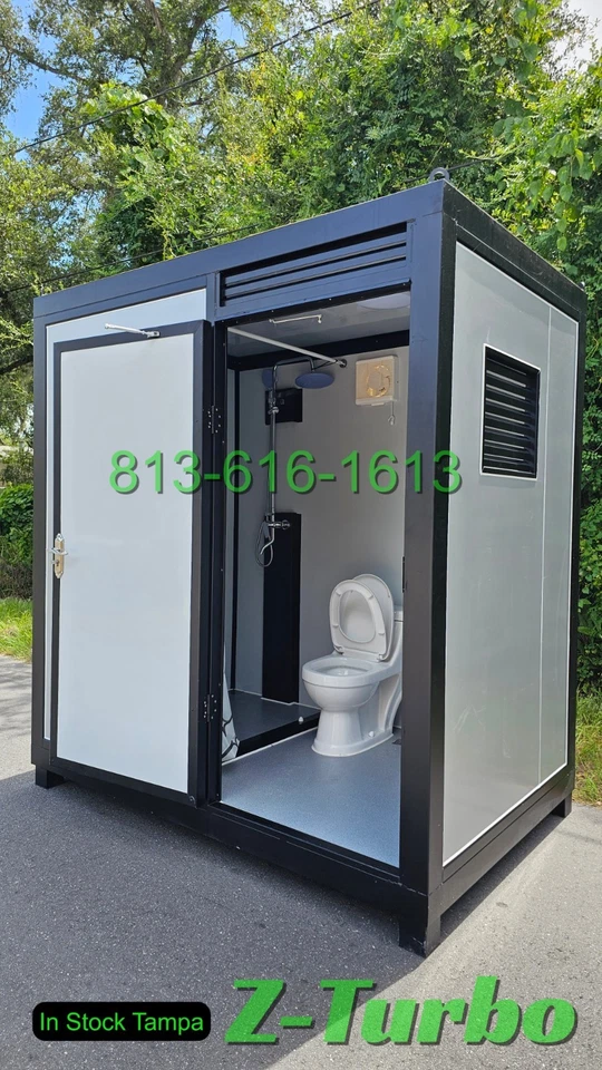 New  Economical Steel Frame Semi-permanent Portable Shower Toilet Combo Bathroom - Image 3 of 4