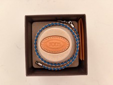 Tod's &bdquo;My Colors&ldquo; Doppel-Lederarmband Blau/Naturell &ndash; Neu mit Box