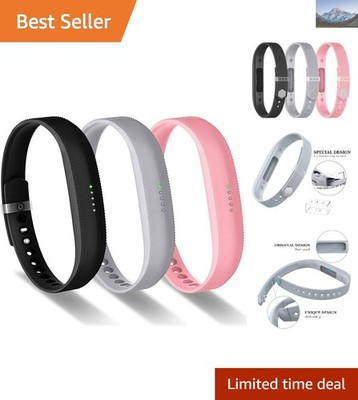 Personalized Flex 2 Soft Silicone Bands in Black, Gray, Pink - Large Size