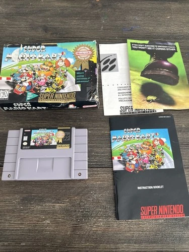 Super Mario Kart SNES Super Nintendo Complete CIB! Authentic Player Choice