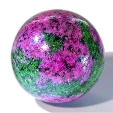 Ruby Zoisite Crystal Sphere - 2.0" Inches, Hand-Polished - Unique Red & Green...
