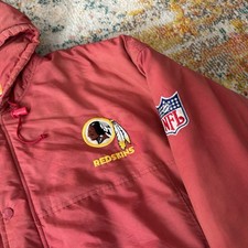 Vintage Faded 90s Starter  Washington Redskins Puffer Full Zip Hooded Jacket XL