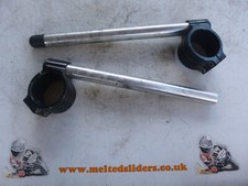 Pair Black Billet Race Track Bike Clip Ons Clip-ons Handlebars 50mm GSXR SRAD