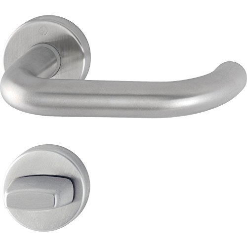 HOPPE maniglia Paris con rosette WC, acciaio inox opaco, 3286403 (P4G) - Foto 1 di 1