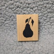 Vintage 1999 a Stamp in the Hand Wood Mounted Rubber Stamp Small Solid Pear