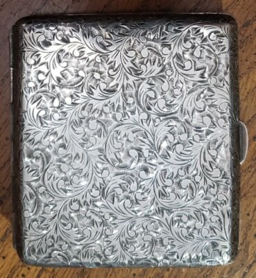 Sterling Silver .950 Cigarette Case Vintage Engraved Japanese
