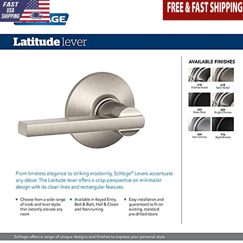 Privacy Door Lever Lock Easy Installation Durable Security Bathroom Bedroom New-image