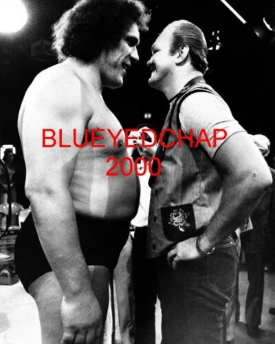 CHUCK WEPNER & ANDRE THE GIANT WRESTLER 8 X 10 WRESTLING PHOTO NWA WWWF - Image 1 of 1
