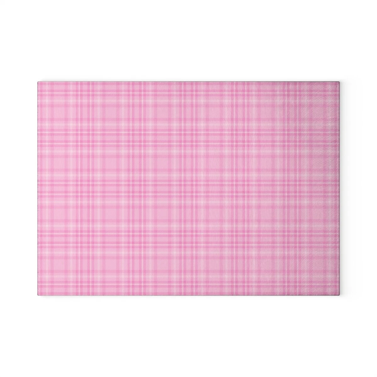 Barbie Pink Plaid Tempered Glass Cutting Board 2 Sizes
