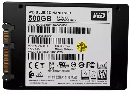 Western Digital WD Blue WDS500G2B0A-00SM50 500GB SATA 2.5" 90-99% Health SSD