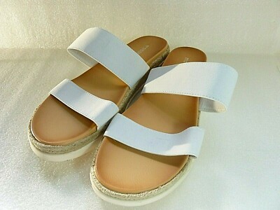 Madden Girl Women Shoes sandals Espadrille Wedge White Slide