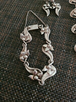 RARE JOSE LUIS FLORES JLF TAXCO STERLING SILVER NECKLACE BRACELET