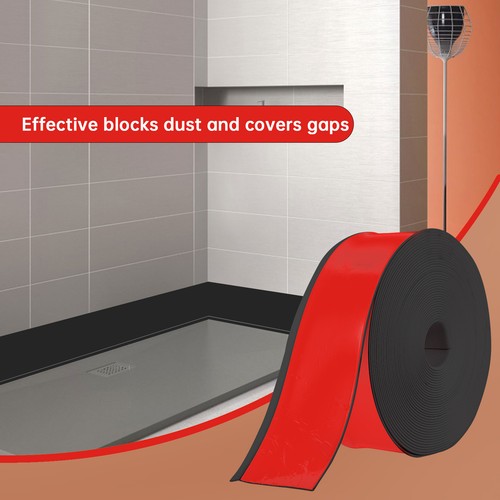 Vinyl Wall Base Baseboard Molding Trim 4"x 60FT Flexible Self Adhesive Black - Picture 4 of 9
