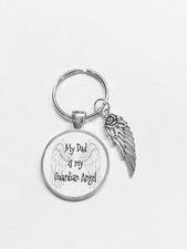 My Dad Is My Guardian Angel Wing In Memory Remembrance Sympathy Gift Keychain