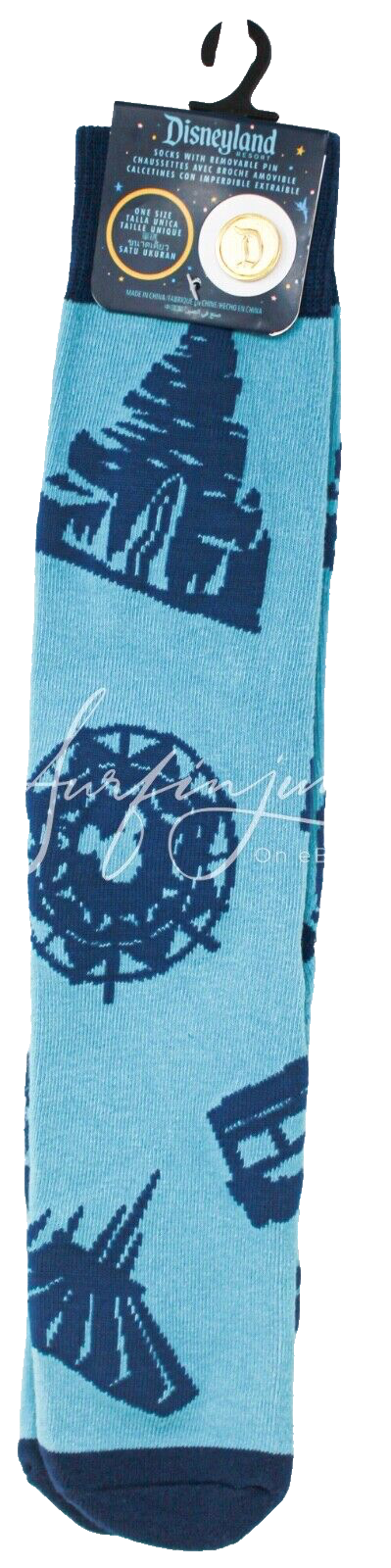 Disneyland Iconic Attractions Socks with Matching Trading Pin Set  