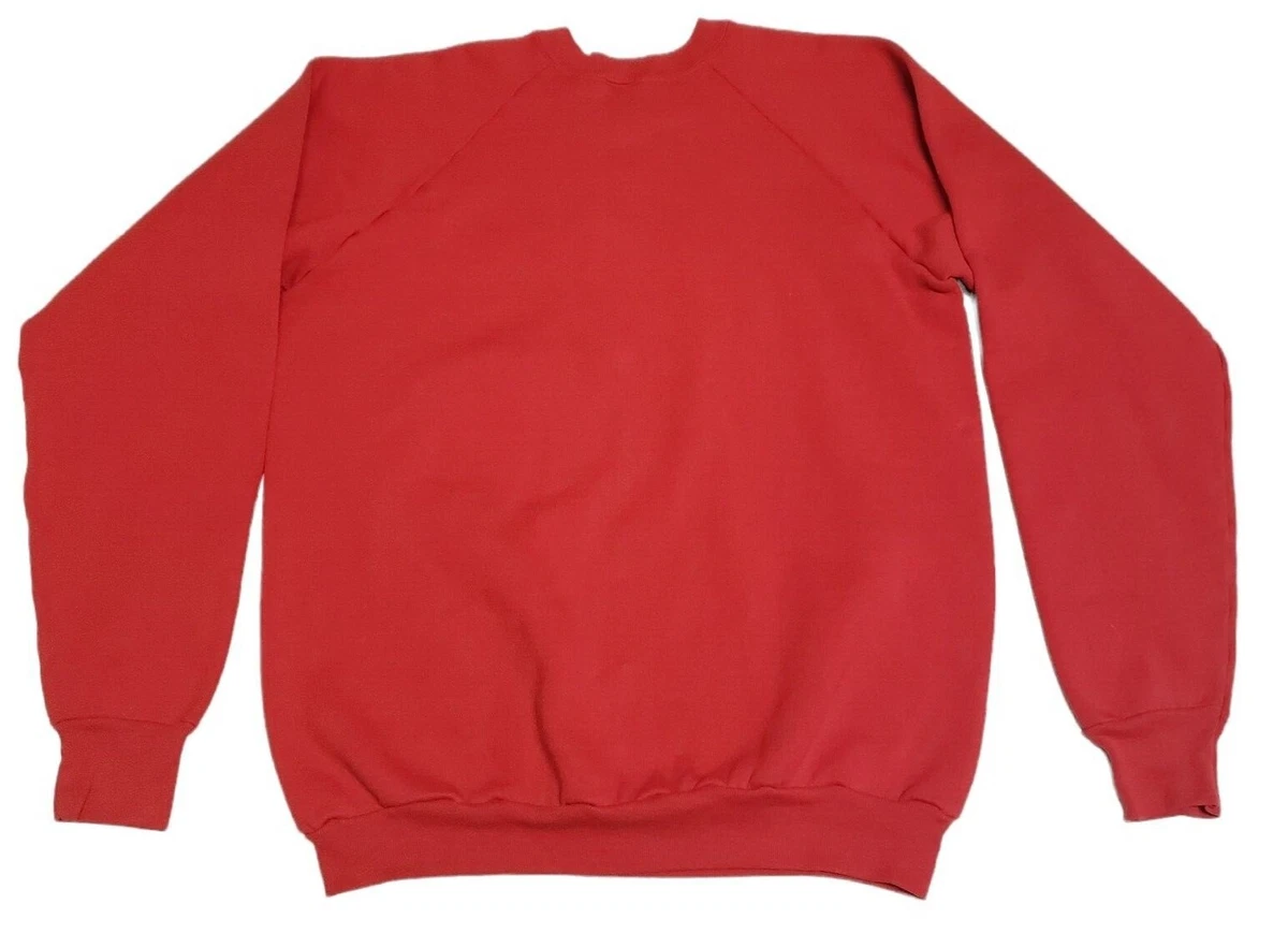 Vintage Fruit of the Loom Blank Crewneck Sweatshirt Made In USA Red Size XL