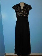 Tadashi Shoji Poodle Lace Silk Chiffon Gown-6