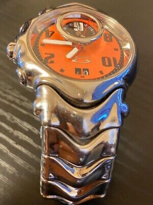 Oakley Judge II Dual Time Orange Dial Men's Analog Quartz Oakley Judge II Dual Time Orange Dial Men's Analog Quartz