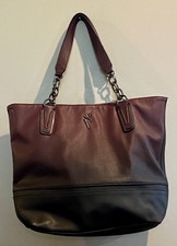 Simply Vera By Vera Wang Large Shoulder Bag Tote Marroon Fades To Black