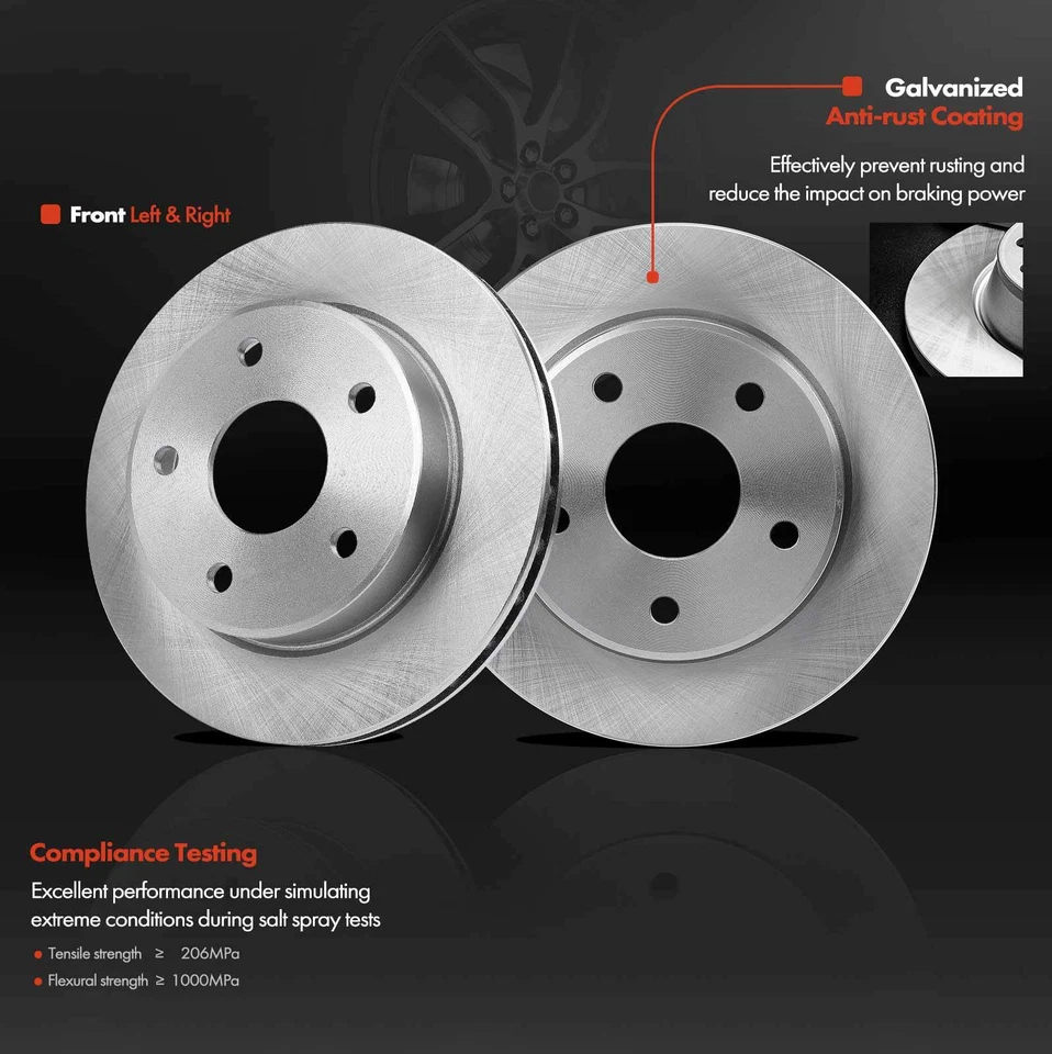 Rotores de disco y pastillas de freno de cerámica para Dodge Dakota Mitsubishi Raider Ram delanteras Foto 4 de 4