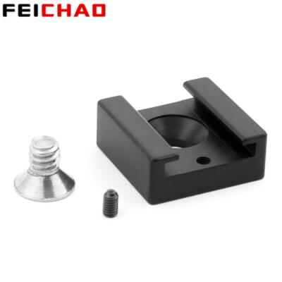 FEICHAO 2Pcs Hot Shoe Adapter Base with 1/4 Screw for Camera Cage Flash Light