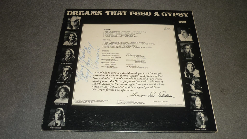 Shannon Two Feathers - Dreams That Feed a Gypsy - WSM CCL 33-107 - Signed - EX Foto 3 de 4