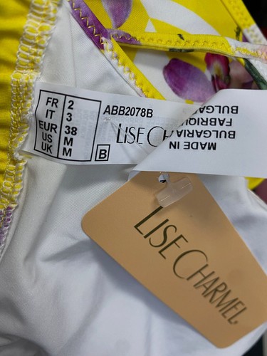 $88 Lise Charmel Women's Yellow Jardin Delice Bikini Top Swimwear Size M - Picture 3 of 3