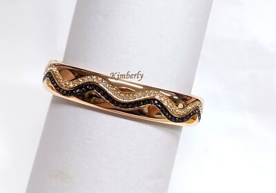 Swarovski Demi Bangle Size S Rose gold-plated Black/Clear Crystal NEW  5184163