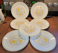 Corelle MEADOW Salad Luncheon Plates Flowers Green bouquet 8.5" SET 7 Spring