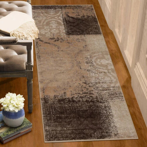 Bristol Distressed Abstract Damask Indoor Area Rugs Or Runner Rug - Picture 15 of 49