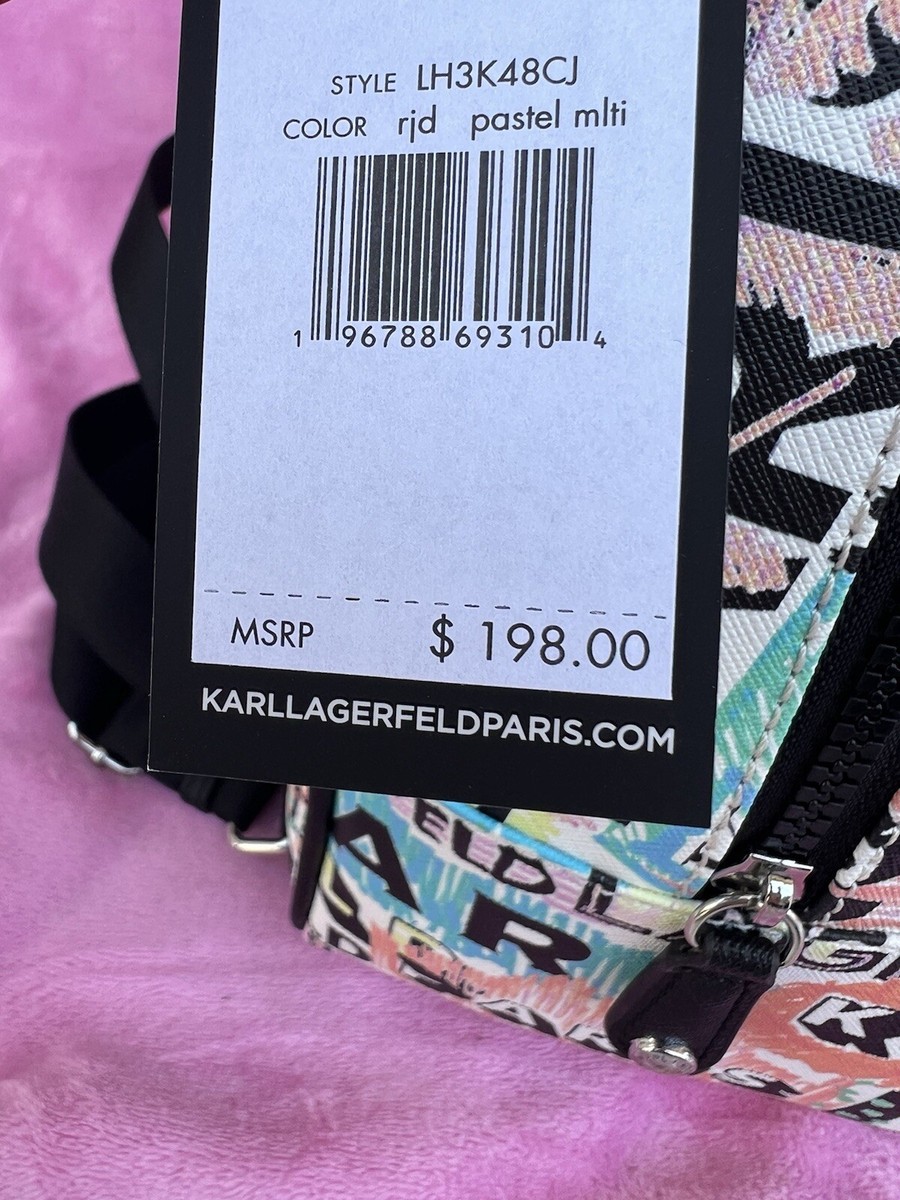 New Karl Lagerfeld Paris Medium Backpack Karl Pastel Multi  display picture 1