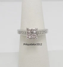 1CT Natural Diamond Anniversary Engagement Wedding Ring Bridal 14K White Gold