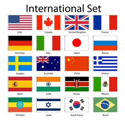 Set of 20 International Country Flags Set of International Flags 3x5ft Flags-R2