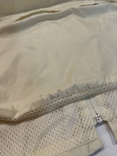 Michel Klein Paris Designer Sleeveless Windbreaker Running Hoodie Ivory S/M - Picture 14 of 14