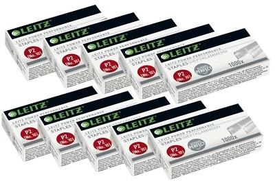10x Leitz Heftklammern 5577 Klammern P2 verzinkt No.10 Tackernadeln 1000 Stück