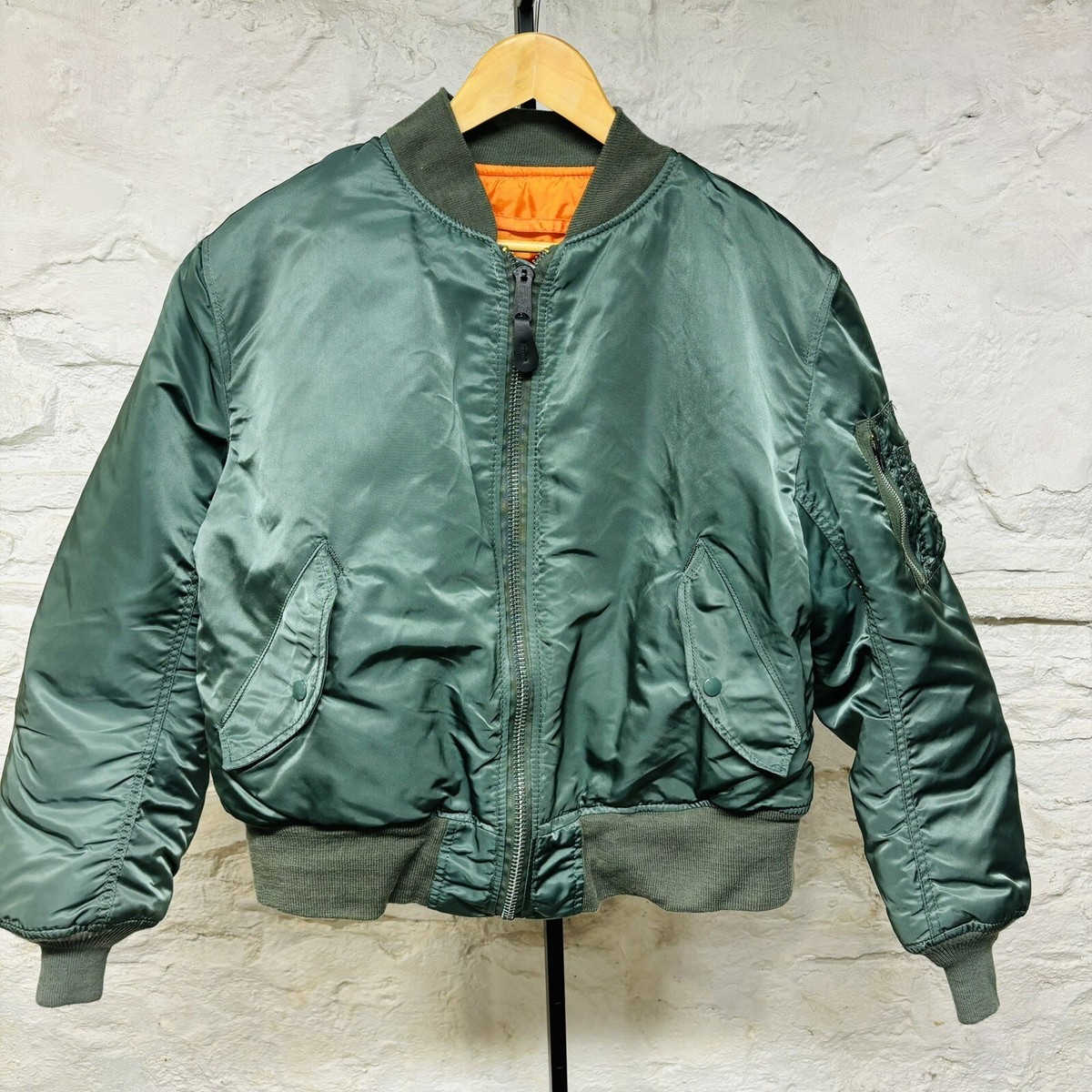 Vtg 80s Alpha Industries MA-1 Jacket Flyers Bomber USAF 