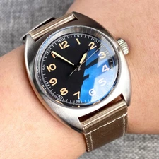 20ATM 36mm Tandorio Black Dial Bow Sapphire Glass NH35A Automatic Men's Watch