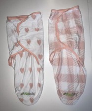 Ziggy Baby Swaddle Blankets TWO Adjustable Infant Wrap Blanket Pink Hearts