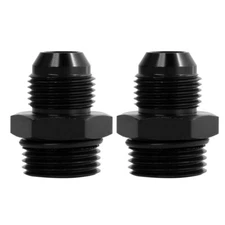 2PCS ORB-6 O-ring Boss AN6 6AN to AN8 8AN Male Adapter Fitting Black