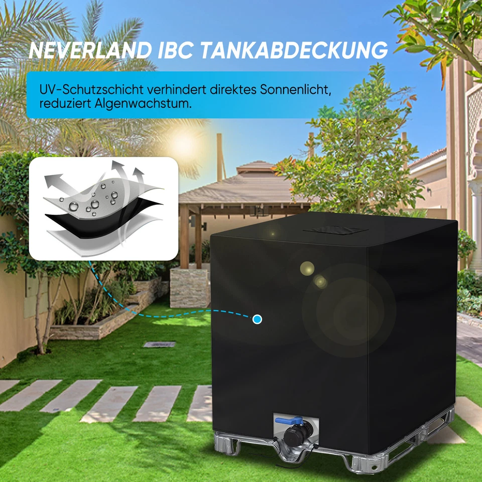 1000L IBC Container Abdeckung UV-Schutz Folienhaube Hülle Haube Regenwassertank - Bild 4 von 4