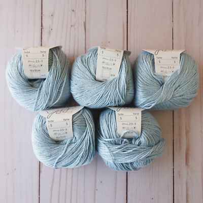 GGH Bambu Yarn ~ Lot of 5 ~ #5 Denim ~ 100% Bamboo Rayon ~ Extra Soft