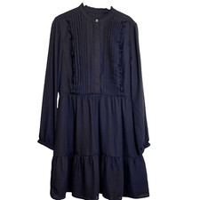 J Crew Mercantile Womens Dress Size 6 Black Pintucked Bodice Tiered Prairie