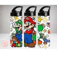 Super Mario Bros 16oz Kids Water Bottle Tumbler Stainless Steel Flip Top