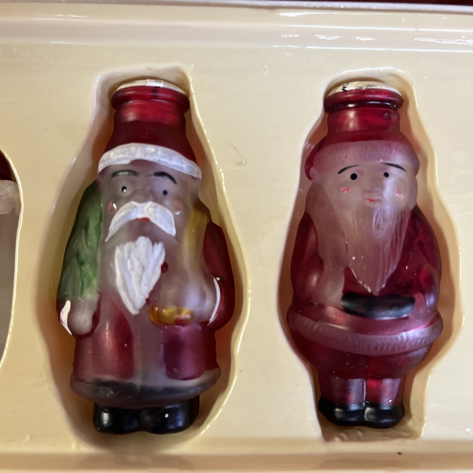 Vintage Old World Christmas Light Covers 6 Glass Set Santa Ornaments Made USA eBay